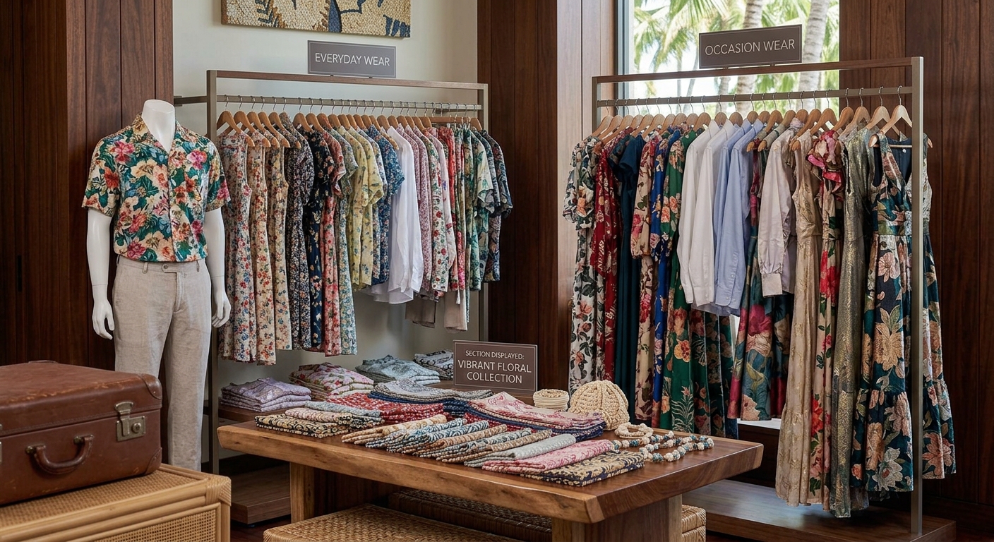 Colourful garments on display at Acme's retail store