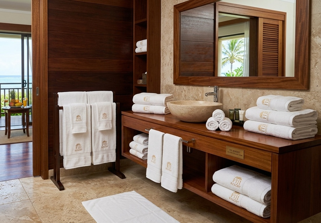 Stack of folded white hotel towels
